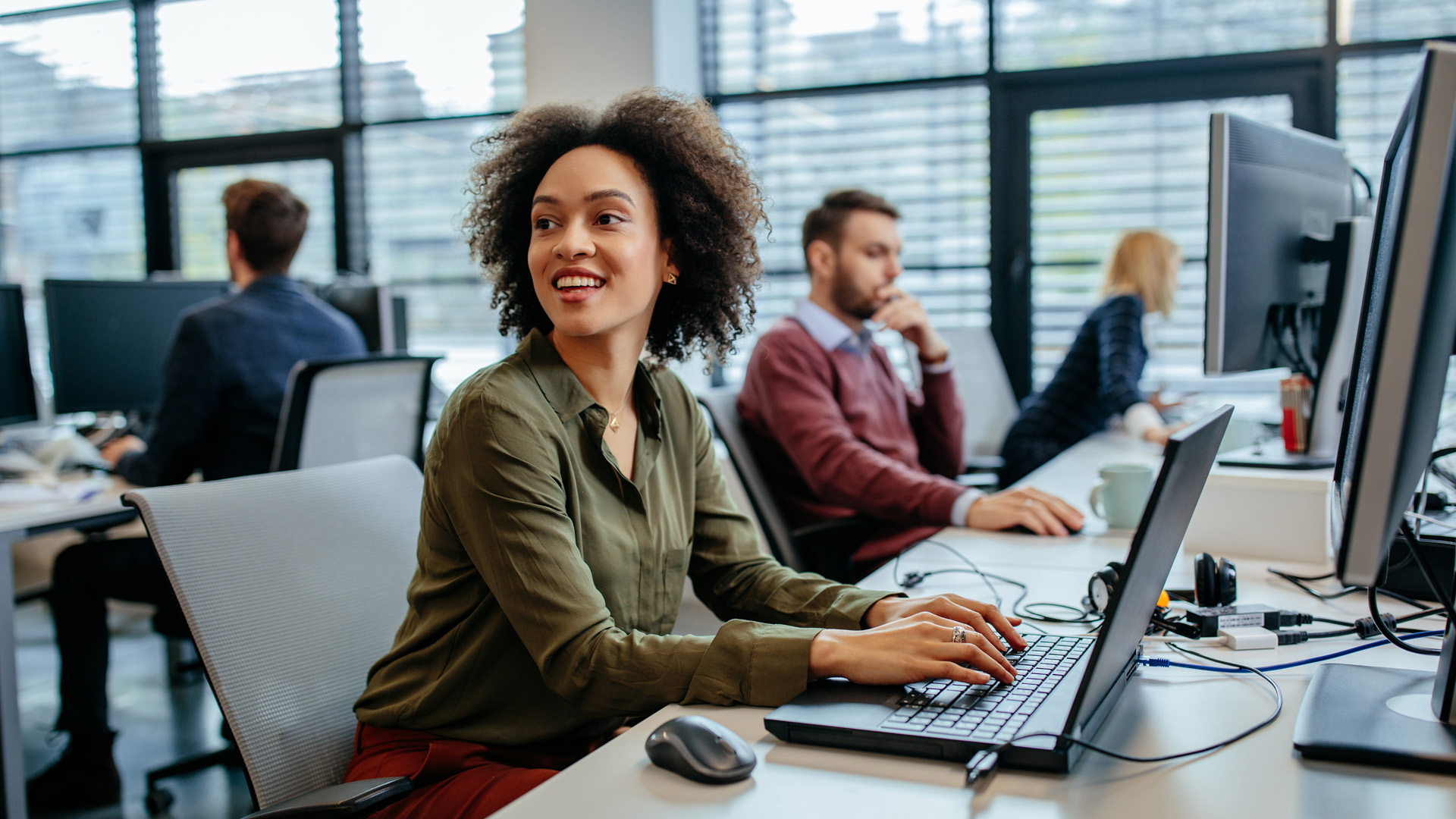 Professional team managing enterprise operations